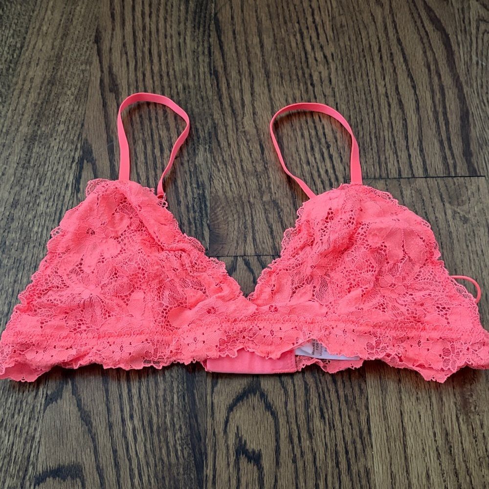 Lace Bralette - Coral Pink - Picture 2 of 5